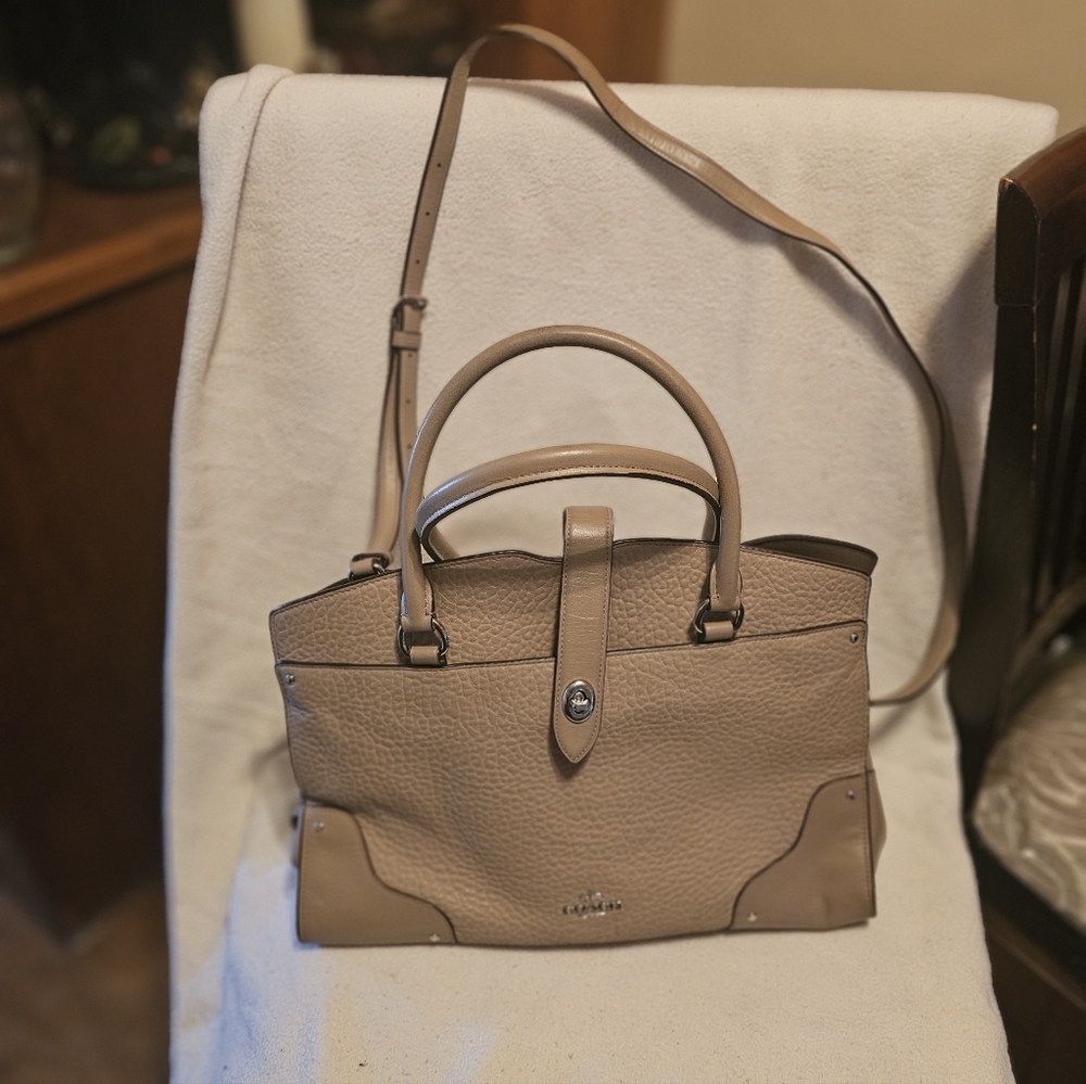 Coach Beige Leather Satchel